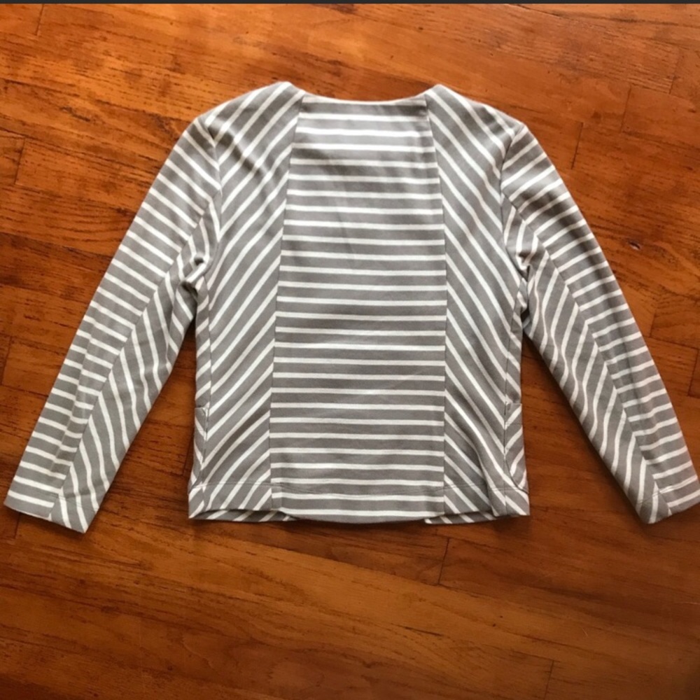 Sold Anthro Isani Taupe Striped Cardigan Jacket XS - Picture 7 of 8